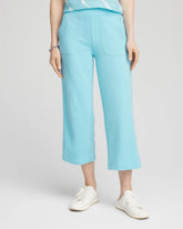 Paradiso Blue Zenergy® French Terry Gauze-Inset Cropped Pants