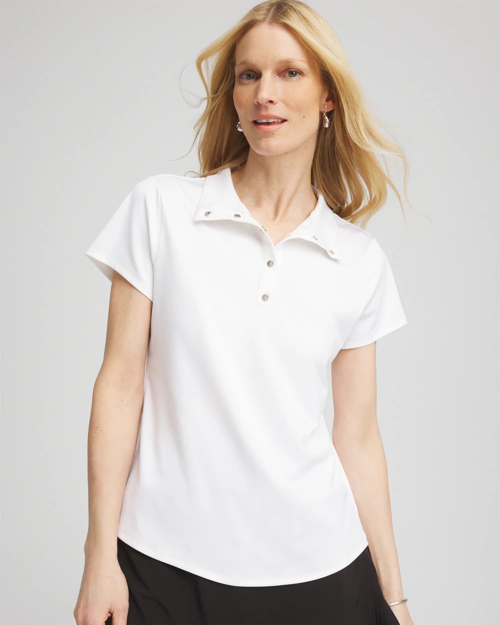 Alabaster Zenergy® UPF Mockneck Short-Sleeve Top