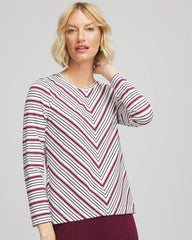 Deep Chianti Zenergy® Soft Brushed Striped Top