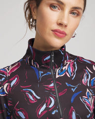 Deep Chianti Zenergy® UPF Floral Half-Zip Pullover Top