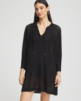 Black Chico's Tie-Front Beach Swimsuit Cover-Up