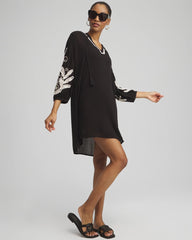 Black Embroidered Coverup Dress