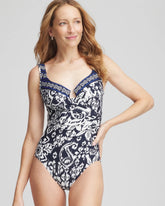 Midnight And White Miraclesuit® Talavera Escape One PIece Swimsuit