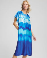 Blue Multi Gottex Golden Hour V-Neck Dress Cover-Up