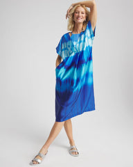 Blue Multi Gottex Golden Hour V-Neck Dress Cover-Up