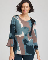 Teal Shadow Travelers™ Crystal Flounce Sleeve Tunic