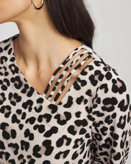Deep Taupe Travelers™ Animal-Print Lattice Top