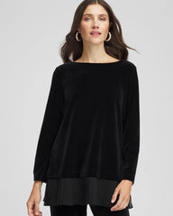 Travelers Black Travelers™ Chiffon Hem Velvet Tunic