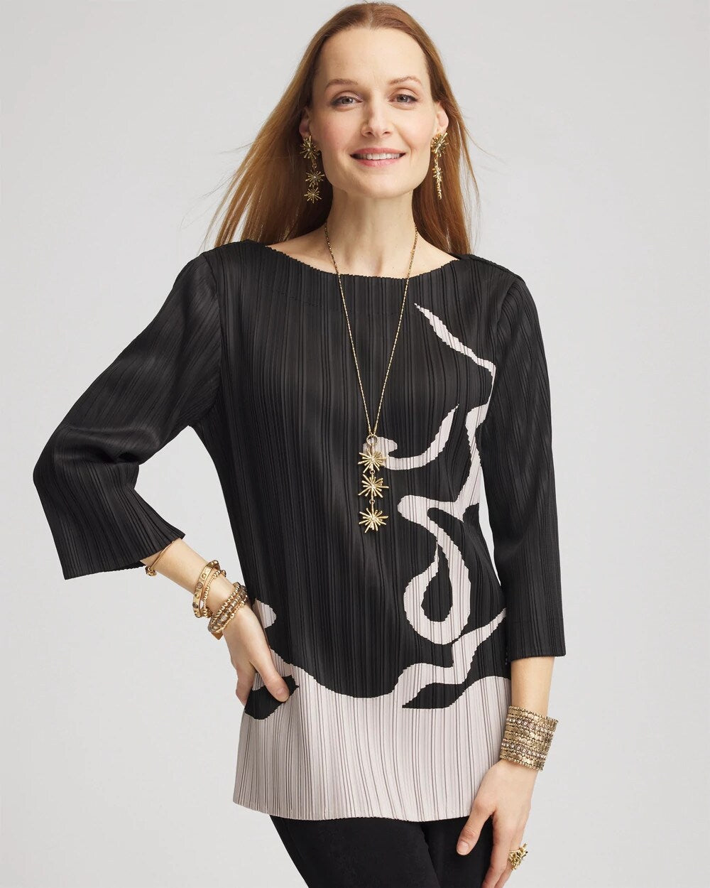 Travelers Black Travelers™ Collection Pleated Top