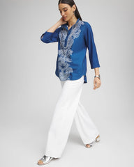 Seaport No Iron™ Paisley Buttonback Tunic