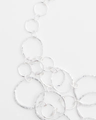 Silver Short Silvertone Multi-Strand Link Necklace