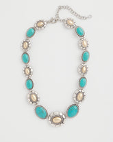 Turquoise Turquoise Mixed Metal Collar Necklace
