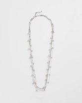 Silver Multistrand Beaded Silvertone Necklace