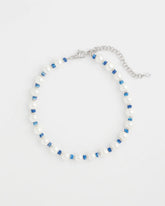 Blue Short Pearl Blue Necklace