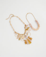 Neutral Chico's Originals Neutral Stone Bib Necklace