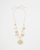 Gold Gold Long Single Strand Necklace