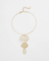 White/Gold Linear Reversible Pendant Necklace