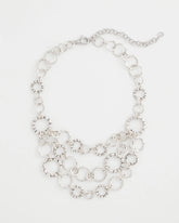 Silver Silver Multistrand Bib Necklace