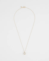 Gold Bezel Set Pendant Goldtone Necklace
