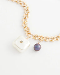 Gold Freshwater Pearl Pendant Necklace