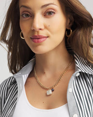 Gold Freshwater Pearl Pendant Necklace