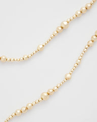 Gold Goldtone Long Beaded Necklace