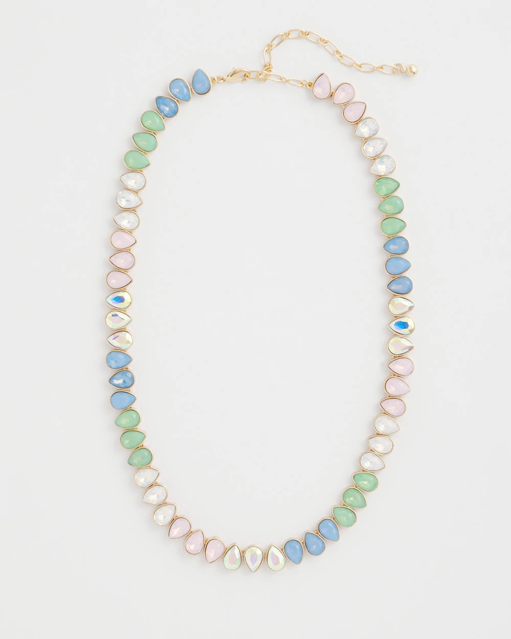 Multi Teardrop Tennis Necklace