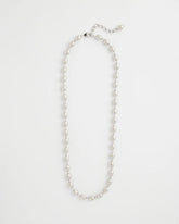 Silver Silver Bead Long Single Strand Necklace