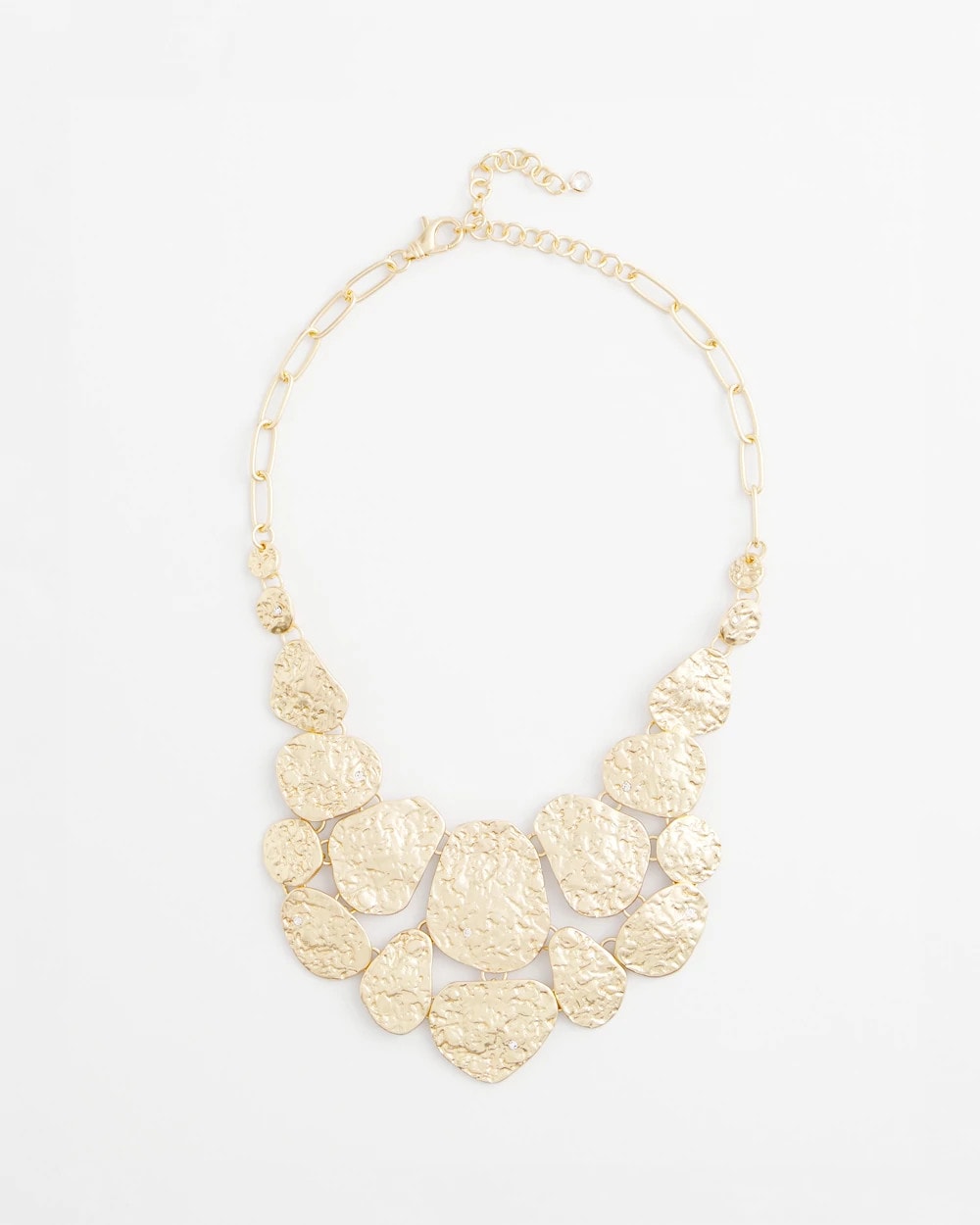 Gold Molten Goldtone Bib Necklace