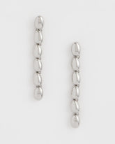 Silver Silver Linear Bead Earrings