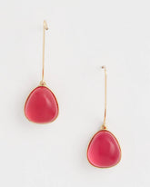 Pink Pink Teardrop Threader Earrings