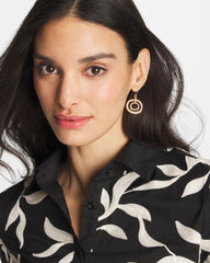 Gold Gold Tone Drop Pendant Earrings
