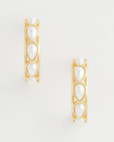 Pearl No Droop® Faux Pearl Hoop Earrings