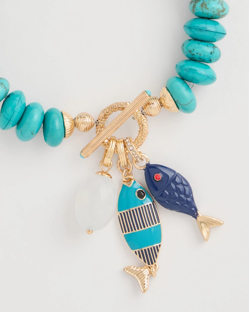 Turquoise Turquoise Stone Toggle Charm Bracelet