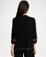 Travelers Black Travelers™ Sheer Stripe Cardigan
