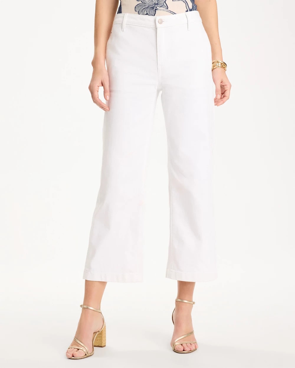 Alabaster Straight Crop White Trouser Jeans
