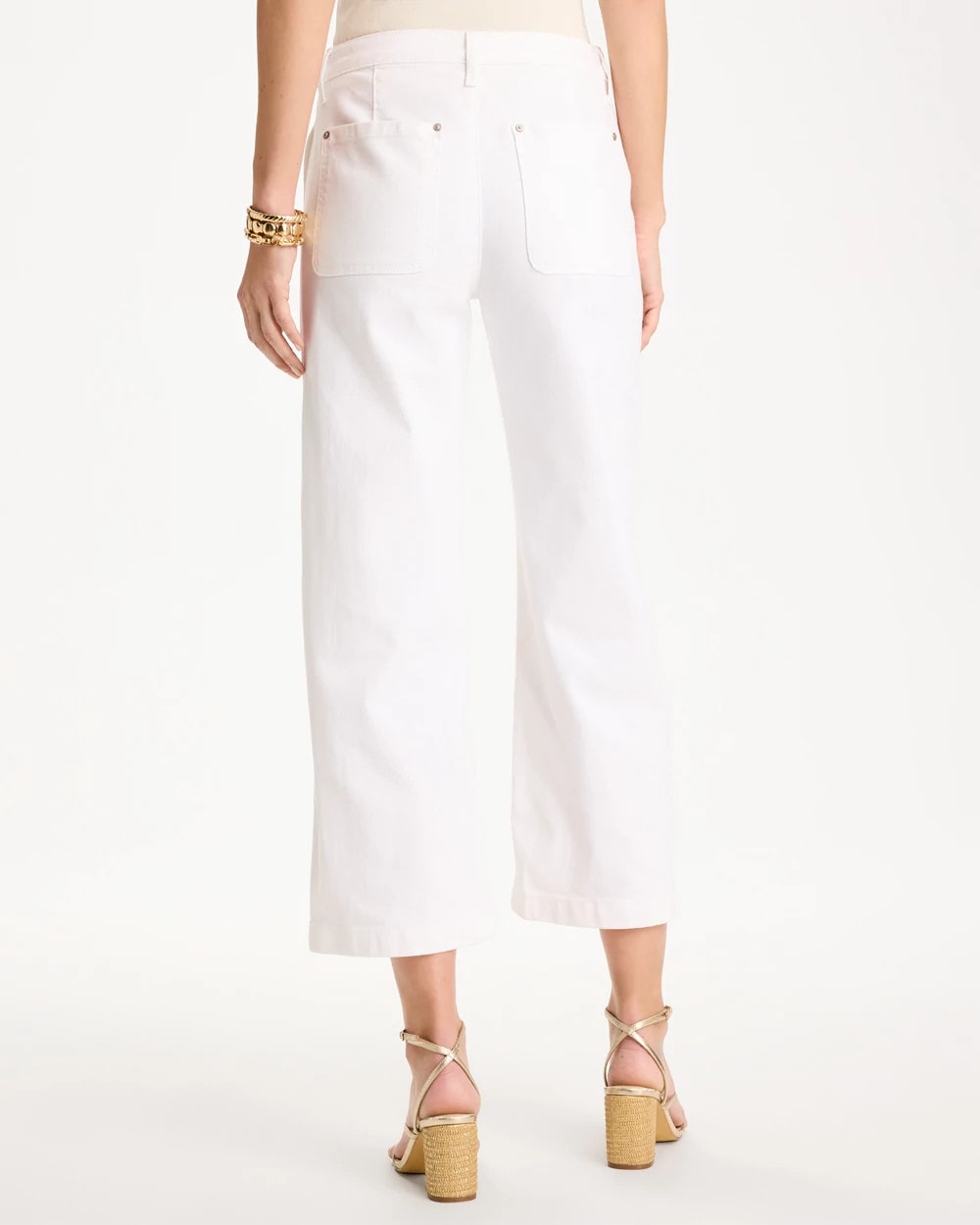 Alabaster Straight Crop White Trouser Jeans
