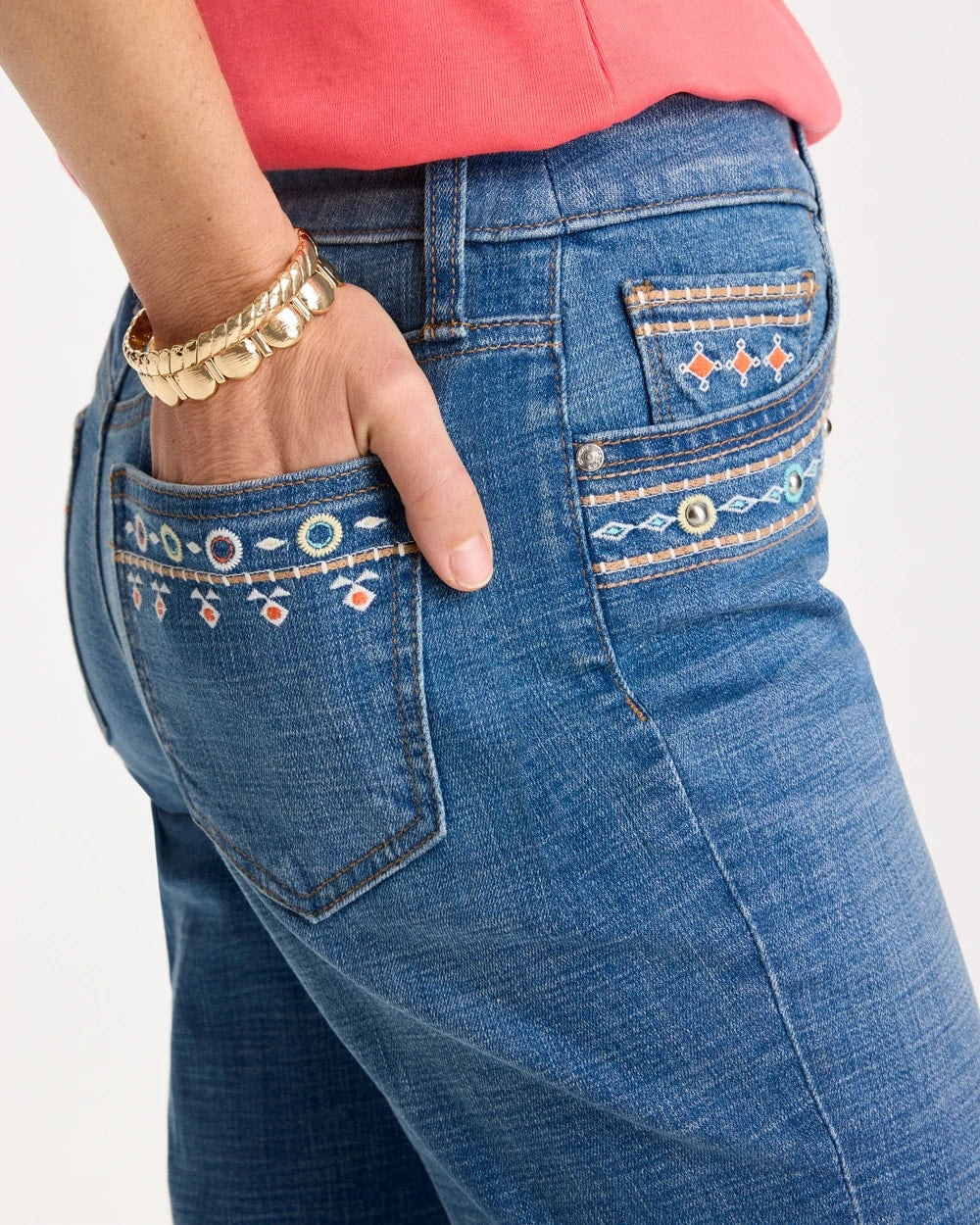 Freya Indigo Girlfriend Slim Embellished Crop Jeans