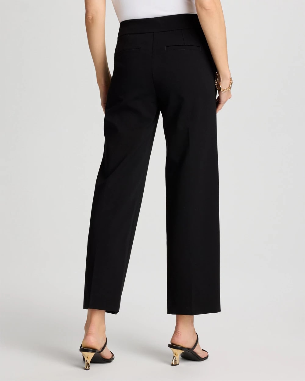 Black Juliet Lightweight Straight Crop Pants