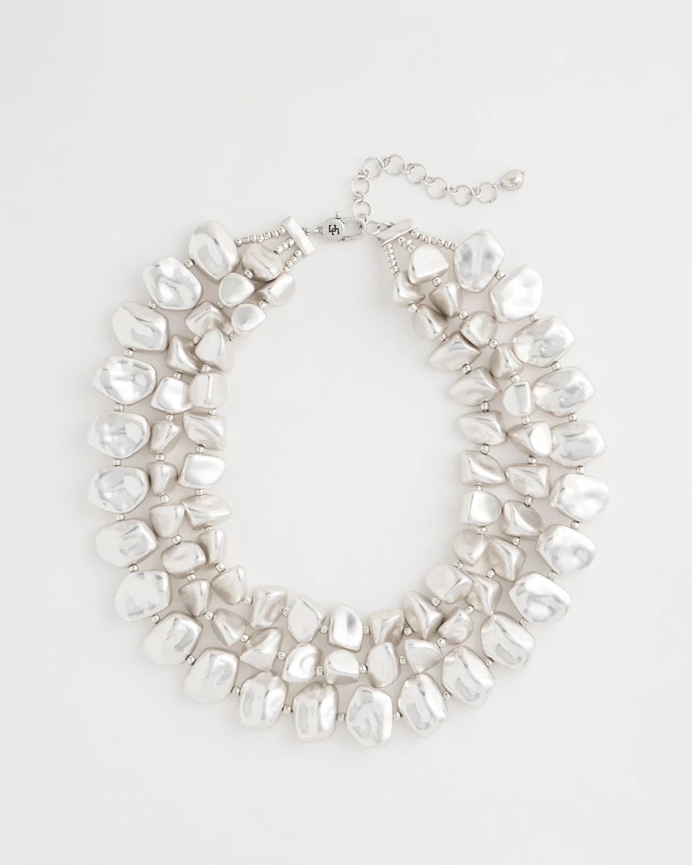 Silver Chunky Silver Multi-Strand Necklace