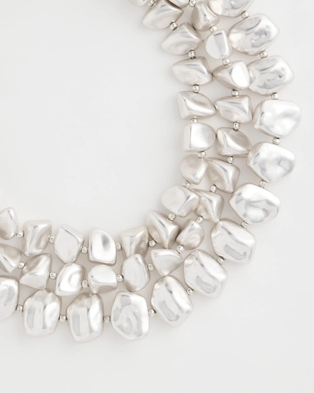 Silver Chunky Silver Multi-Strand Necklace