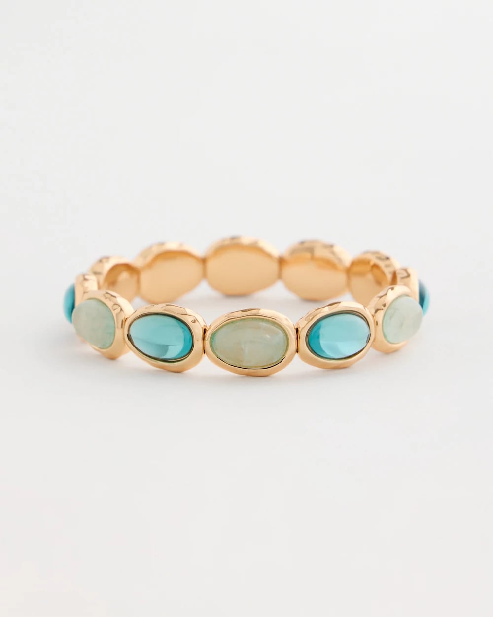 Light Blue Quartz Stone Large Stretch Bracelet