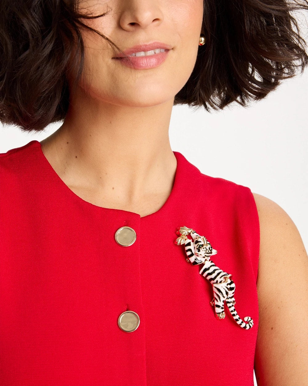 Black/White Tiger Brooch