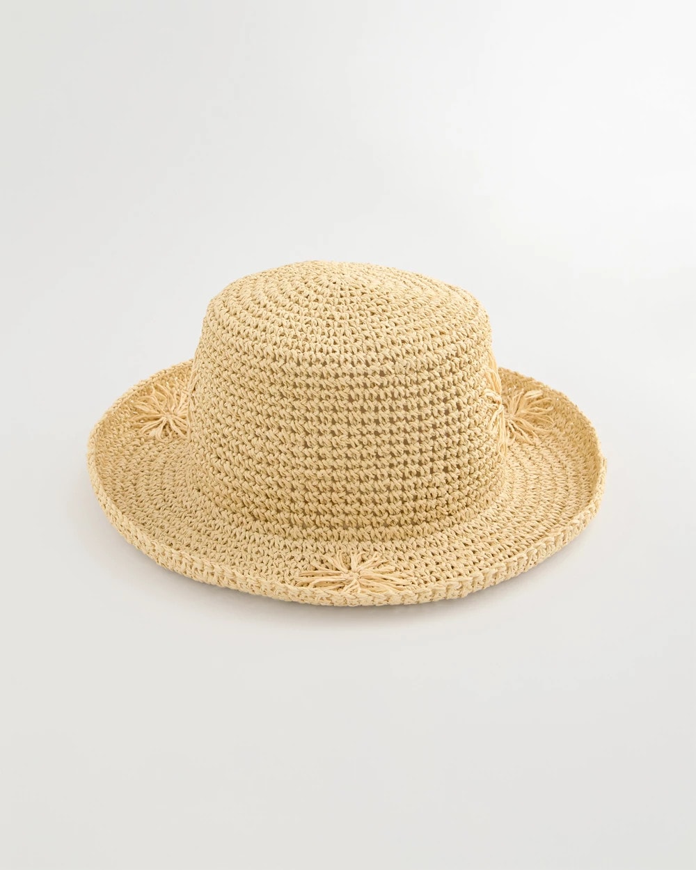 Natural Straw Embroidered Beach Hat