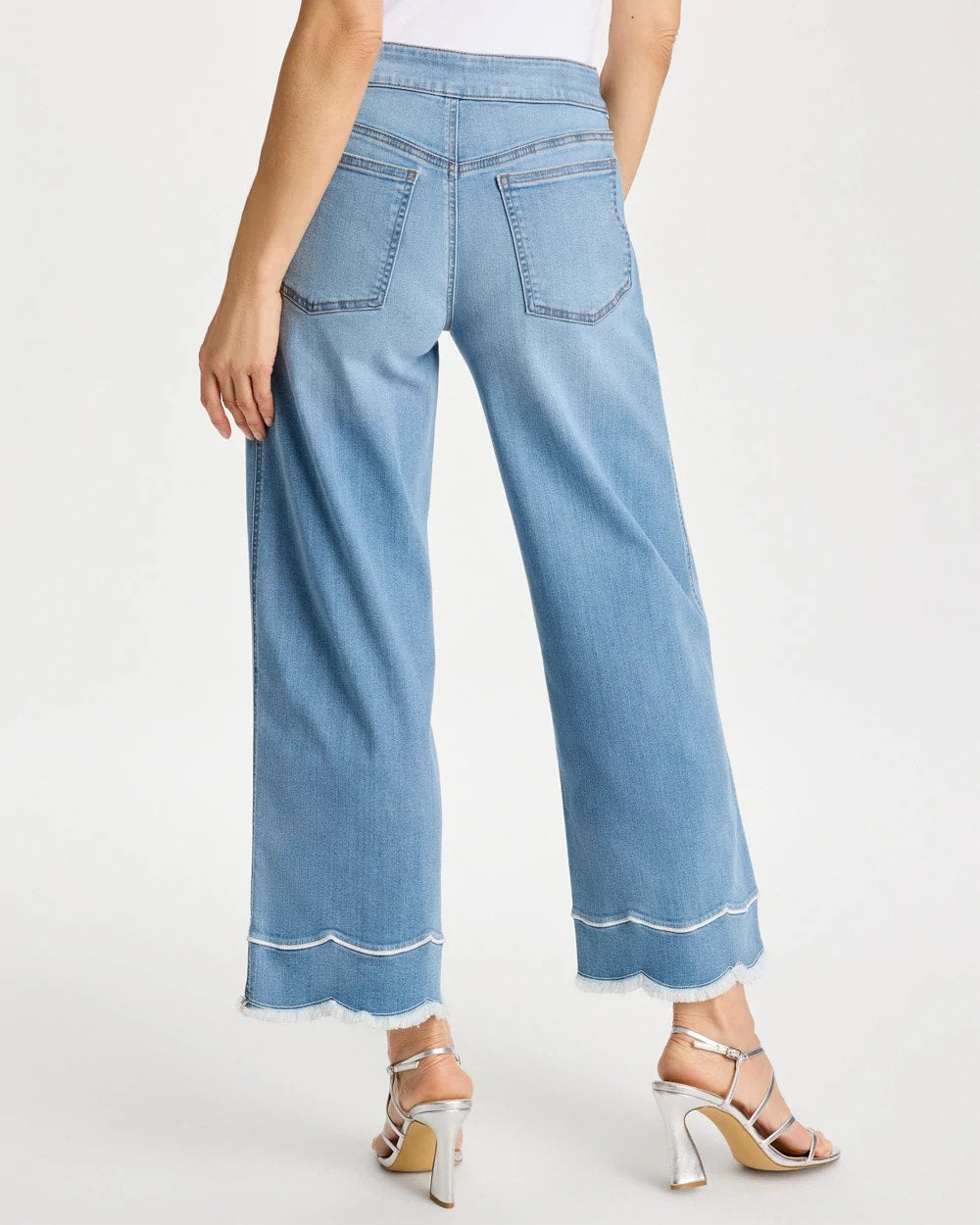 Blue Jay Indigo Scallop Pull-On Wide-Leg Crop Jeans