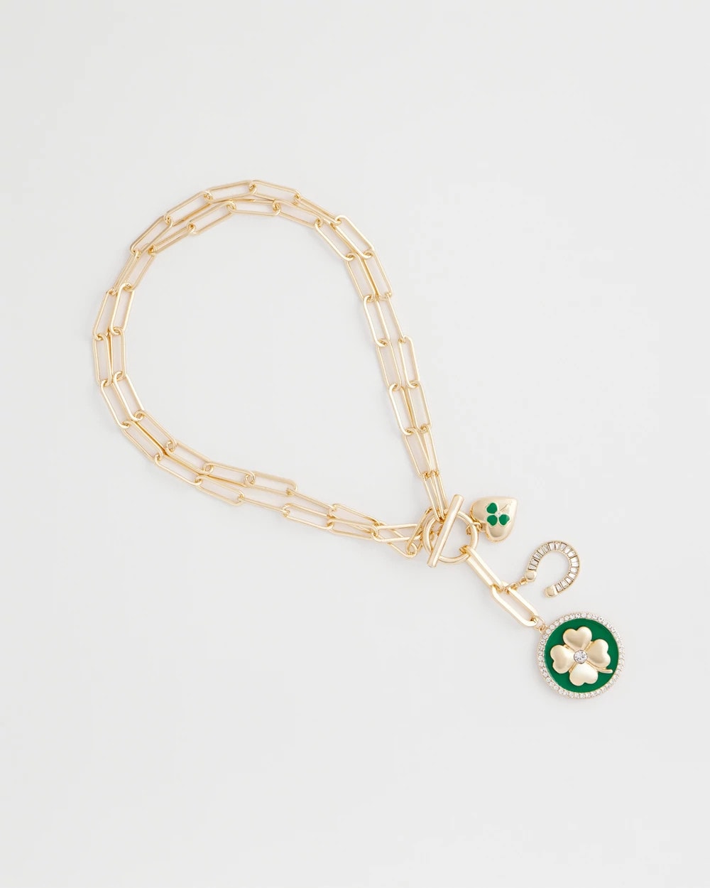 Green Lucky Charm Twice As Nice Necklace