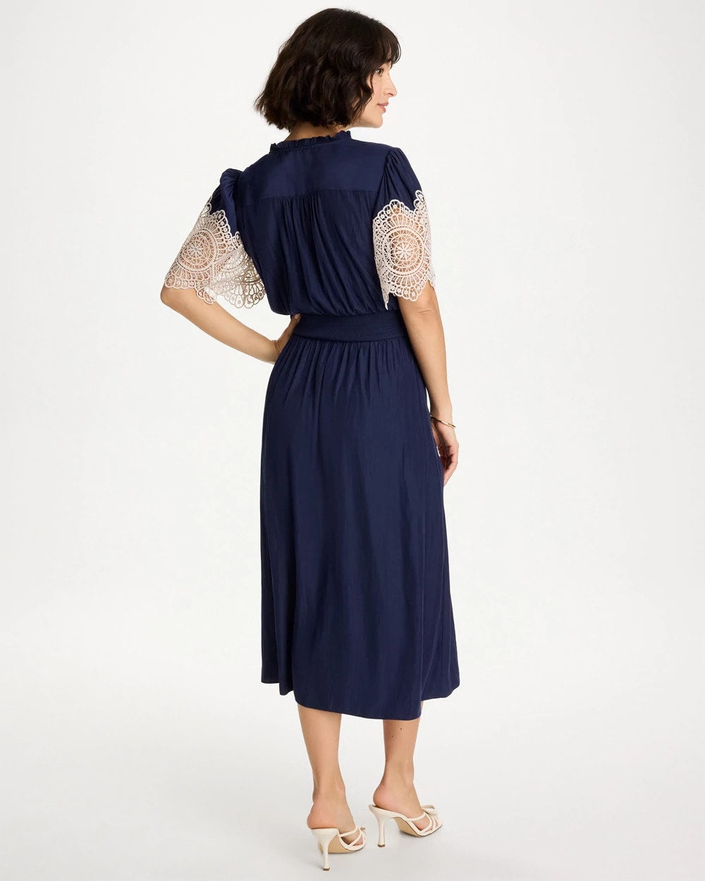 Passport Blue Sea Island Crinkled Midi Dress