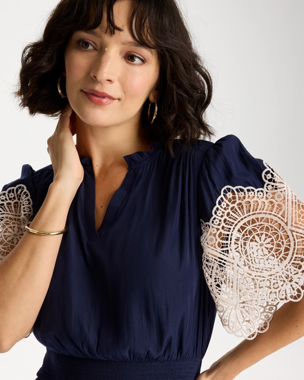 Passport Blue Sea Island Crinkled Midi Dress