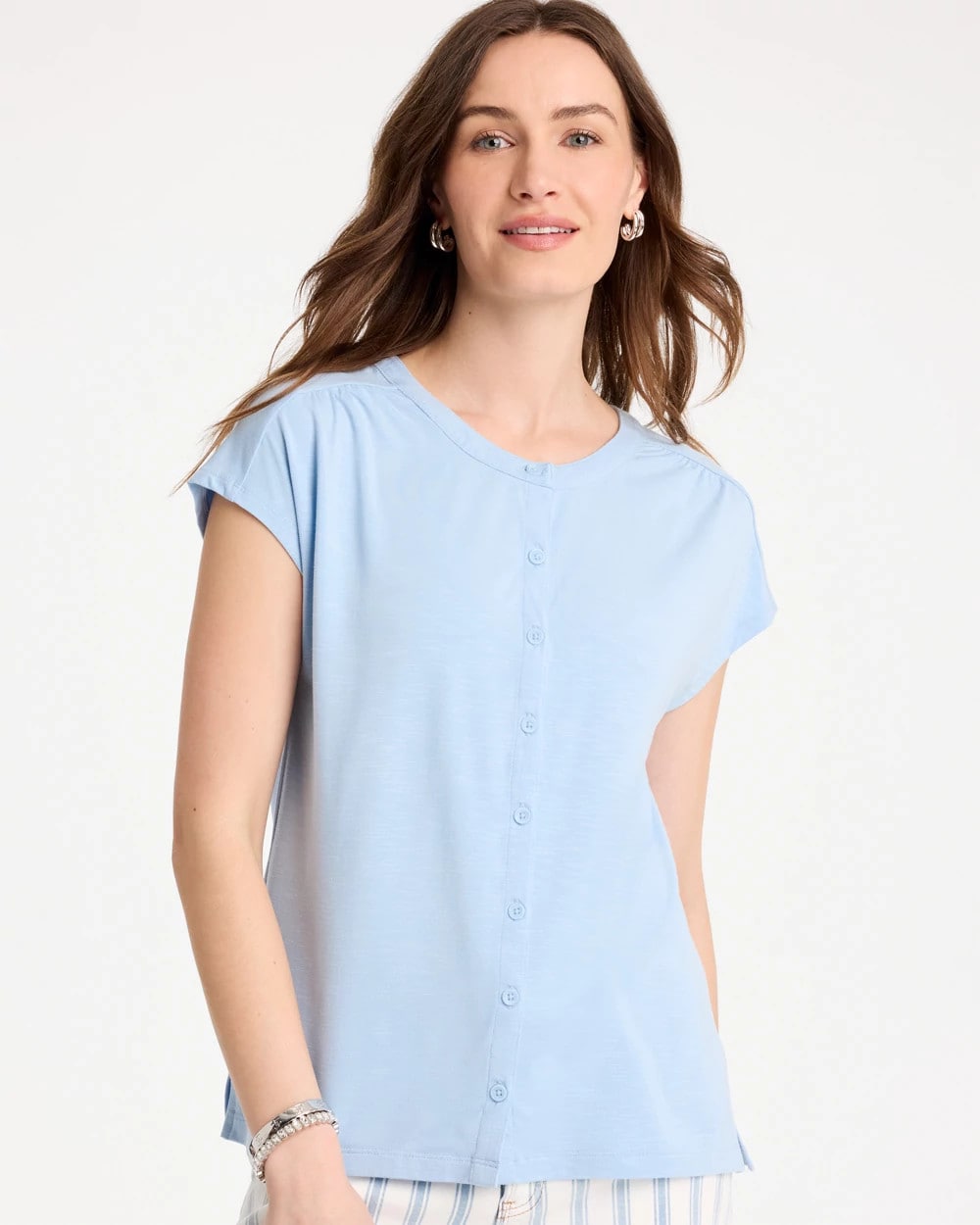 Blue Haven Refined Button Tee