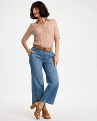 Mocha Mousse Textured Camp Tee